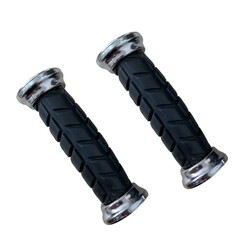 MANOPLA MTB ADVENTURE NEGRO C/ANEL CROMADO