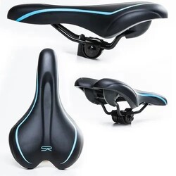 ASIENTO MTB PREMIUM BLANCO LINEAS AZUL C/ CARR