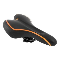 ASIENTO MTB PREMIUM NEGRO LINEAS NARANJA C/ CARR
