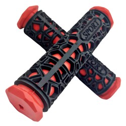 MANOPLA MTB VAZADO BICOLOR NEGRO/ROJO GTS