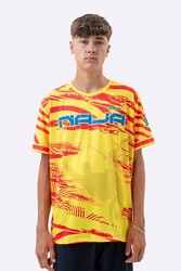 CAMISA MASCULINA HUPI BIKE NAJA V10 AMARILLO ROJO