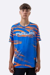 CAMISA MASCULINA HUPI BIKE NAJA V10 AZUL NARANJA