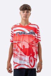 CAMISA MASCULINA HUPI BIKE NAJA V10 ROJO BLANCO