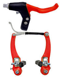FRENO V-BRAKE NYLON ROJO C/MANIJA.COMPLETO